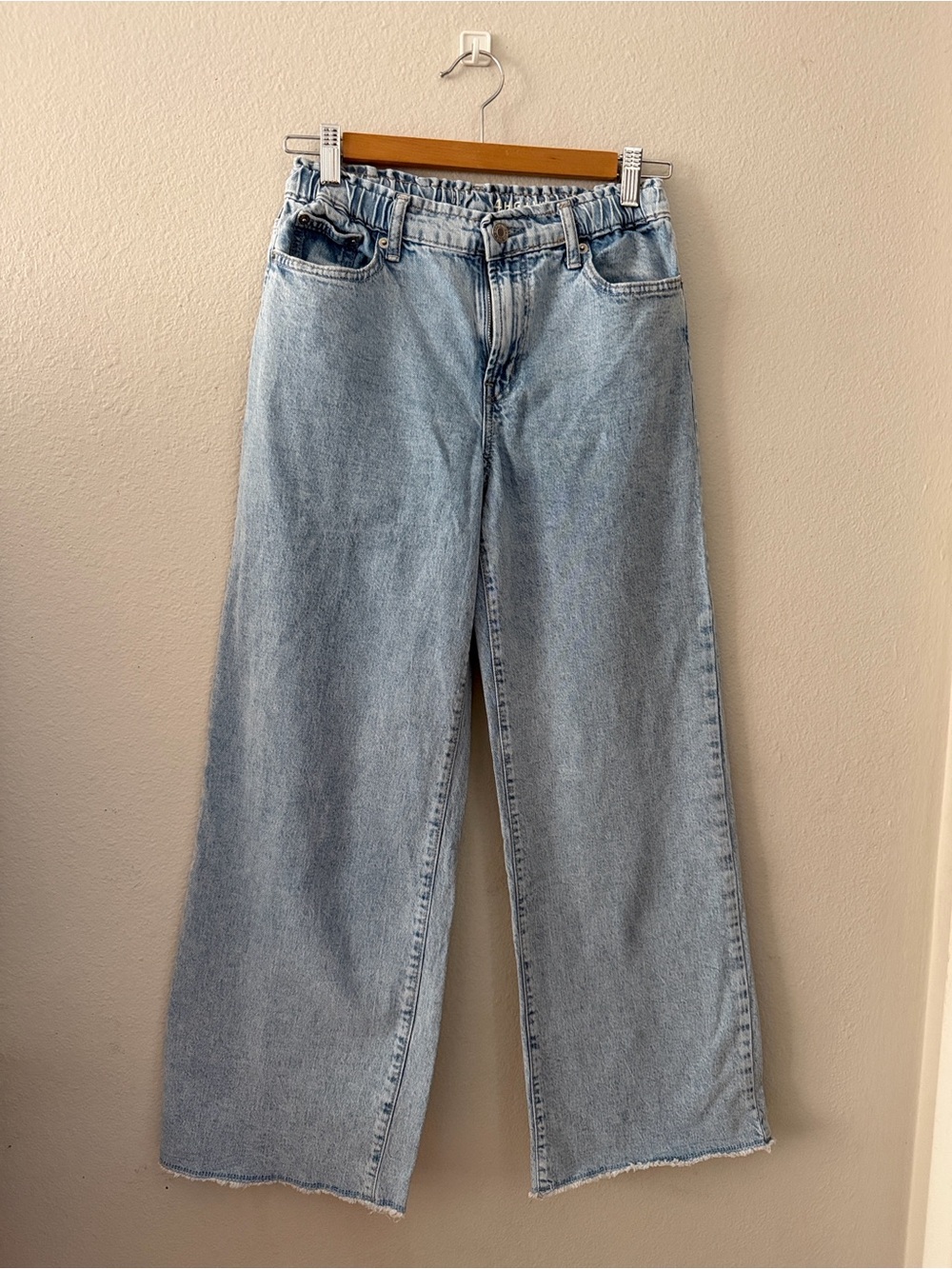 GAP Light Blue Wide-Leg Kids Jeans with Elastic Waistband